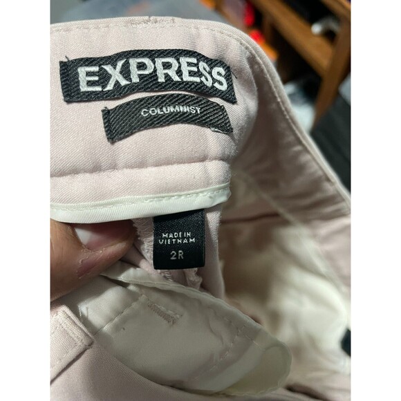 Express Pants Womens 2 Pink Columnist Ankle Office Stretch Capsule Preppy Causal - Picture 11 of 12